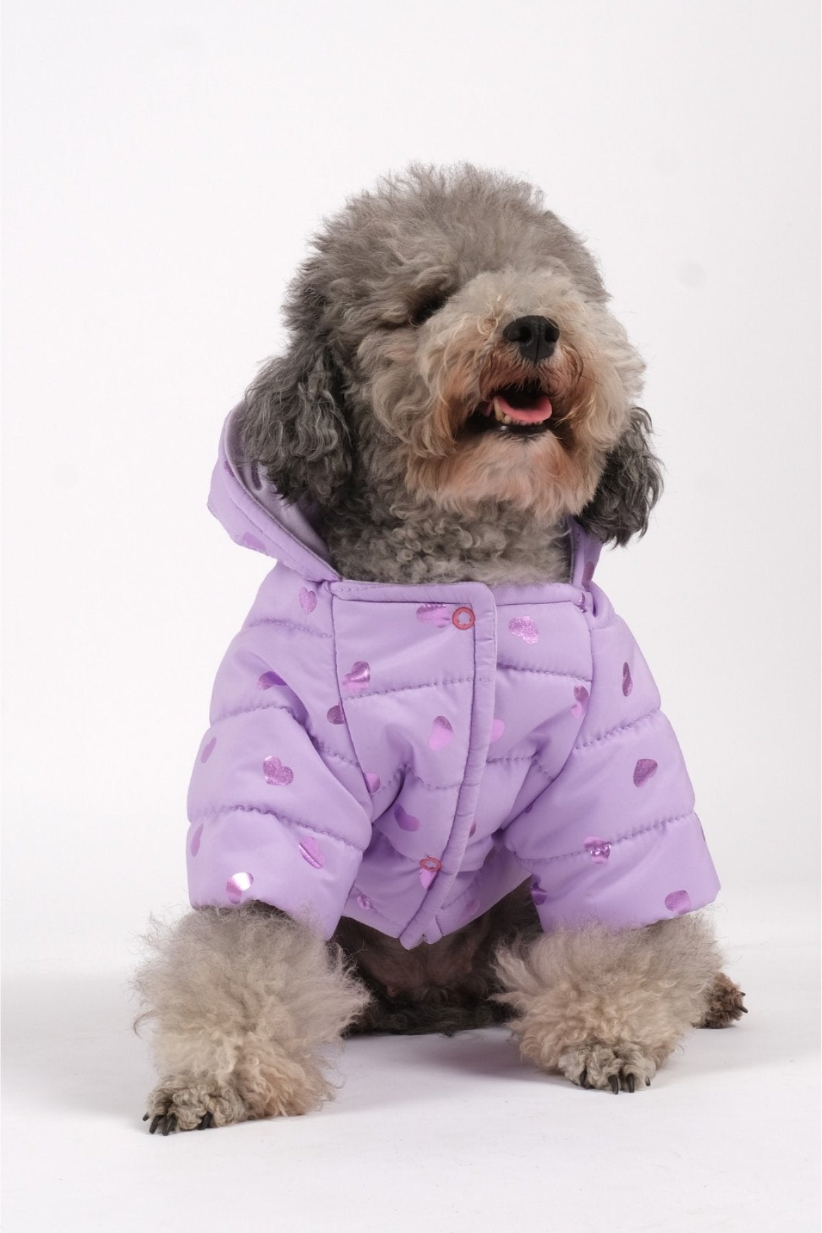 Doredog Lila Kalp Desenli Kapitone Mont & Yağmurluk image 1