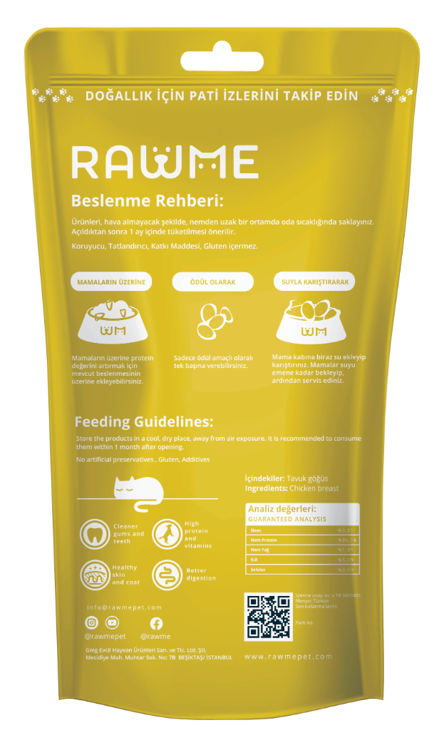 Rawme Kedi Tavuk Göğüs Küpleri 40gr image 1