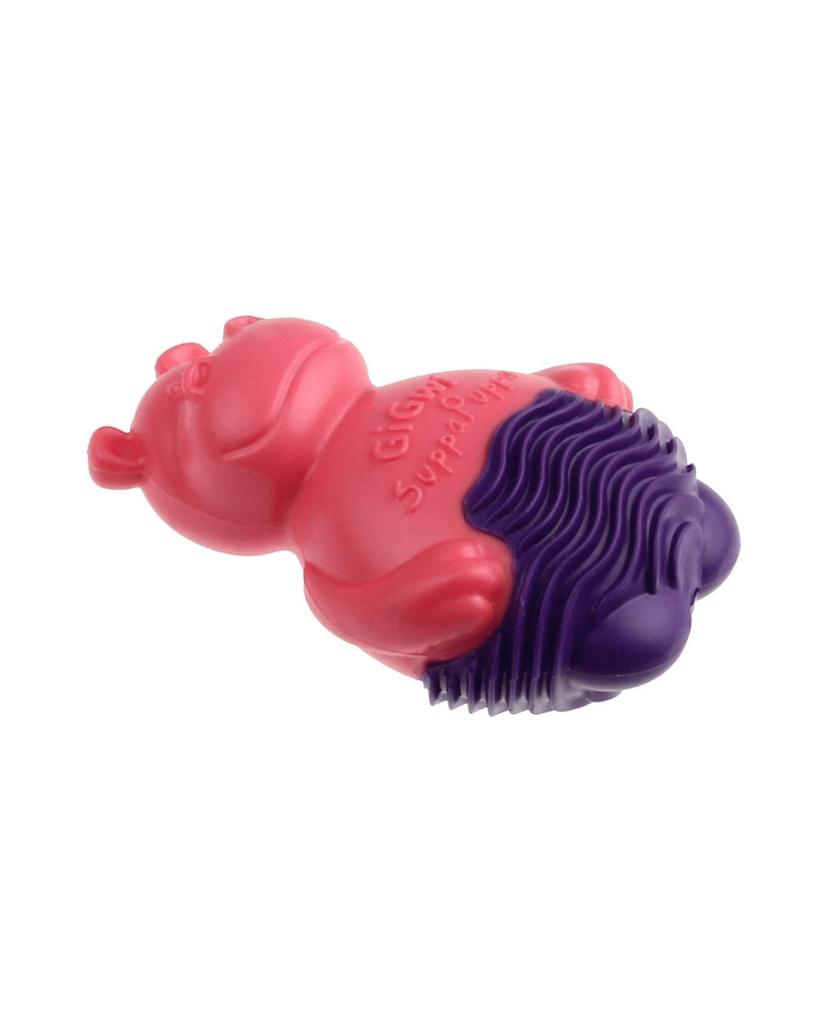 Diş Kaşıyıcı Sesli TPR Su Aygırı Köpek Oyuncağı Gigwi Suppa Puppa S Pembe/Mor