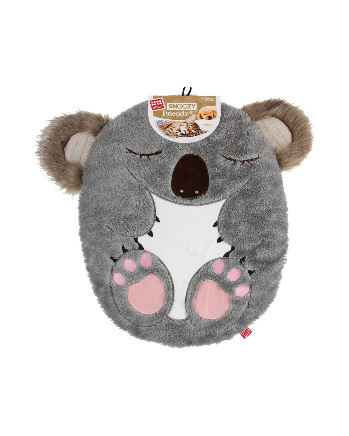 Ekstra Yumuşak Peluş Koala Şekilli Kedi ve Köpek Yatağı Gigwi Snoozy Friends Gri