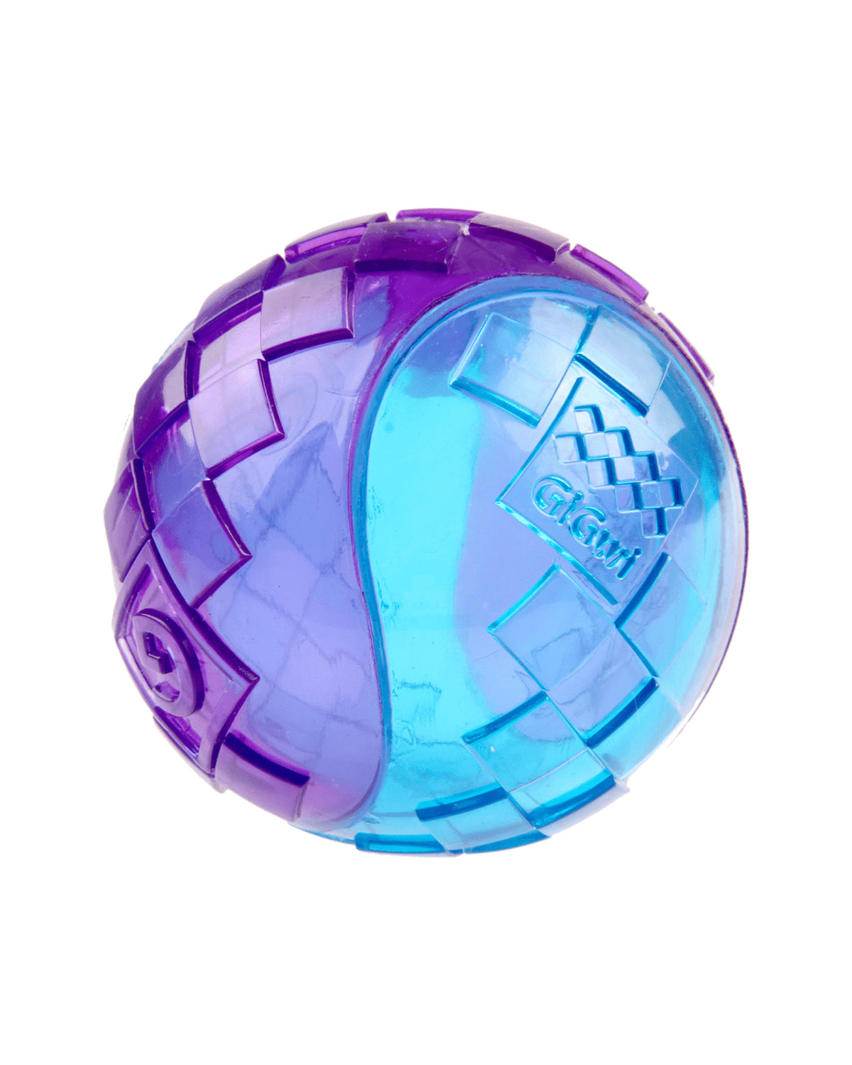 Sesli ve Suda Batmayan Dayanıklı TPR Köpek Topu Gigwi Ball S Mor/Mavi