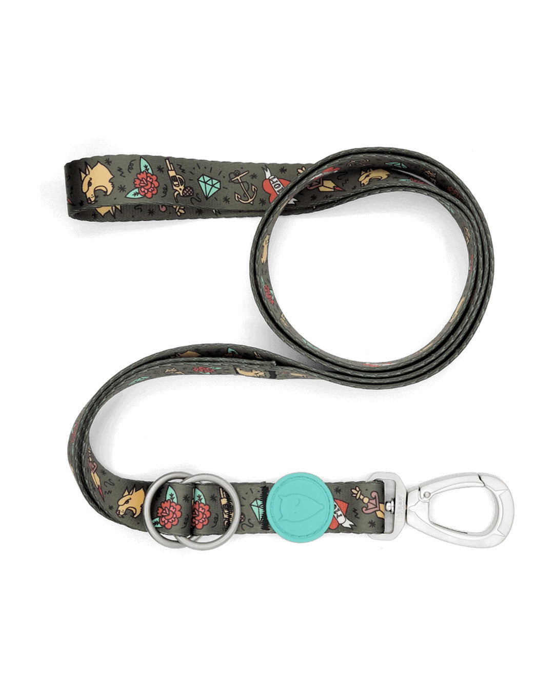 Ayarlanabilir Çok Fonksiyonlu Saten Dövme Desenli Köpek Gezdirme Kayışı Morso Ink Tank Multifunction Leash