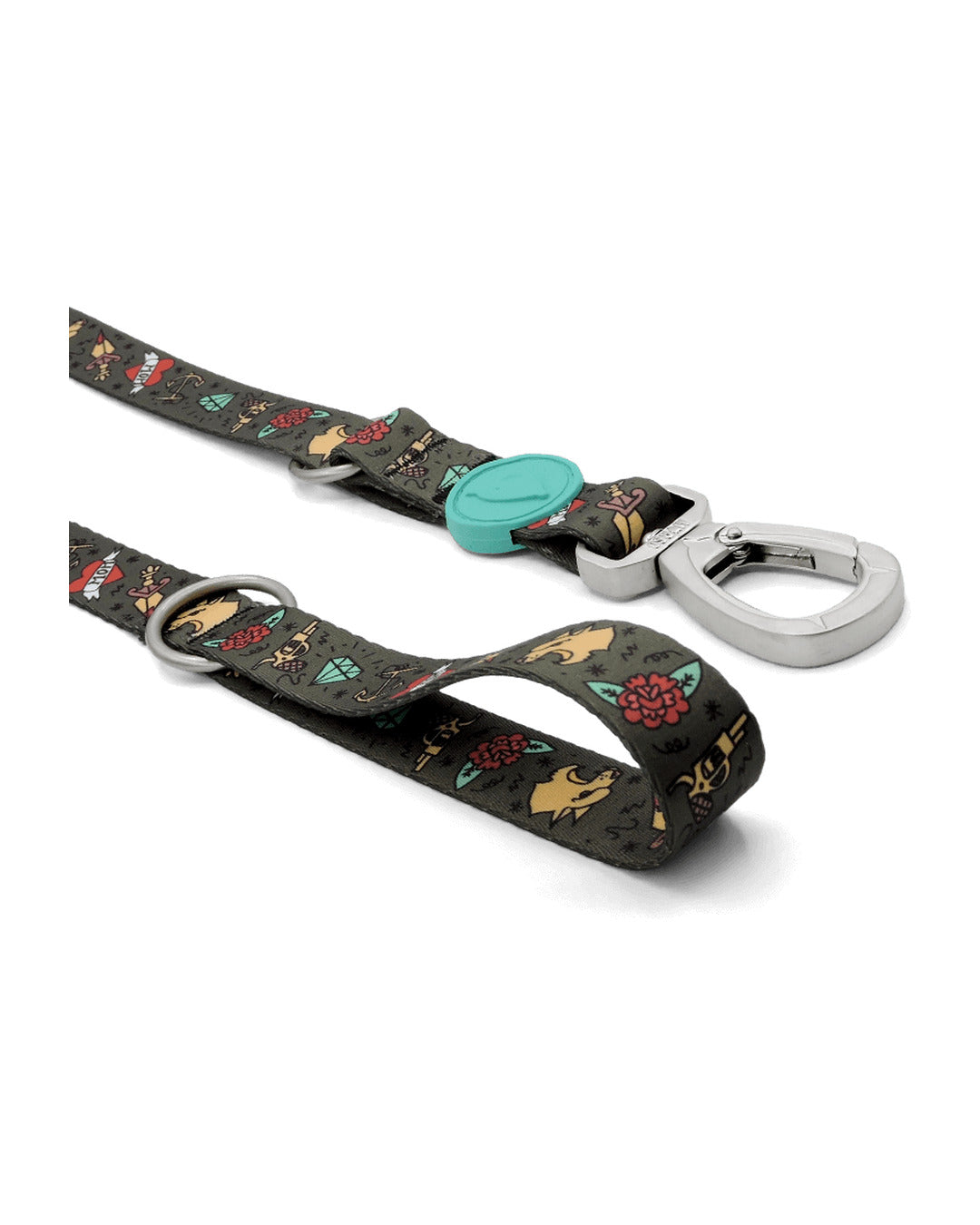 Ayarlanabilir Çok Fonksiyonlu Saten Dövme Desenli Köpek Gezdirme Kayışı Morso Ink Tank Multifunction Leash