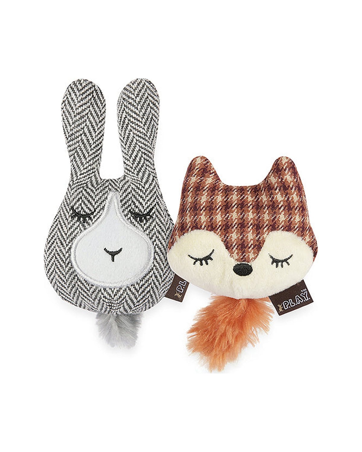 Organik Kedi Naneli Hışırtılı Tilki ve Tavşan Peluş Kedi Oyuncağı 2'li P.L.A.Y. Feline Frenzy Foxsy & Hopsy