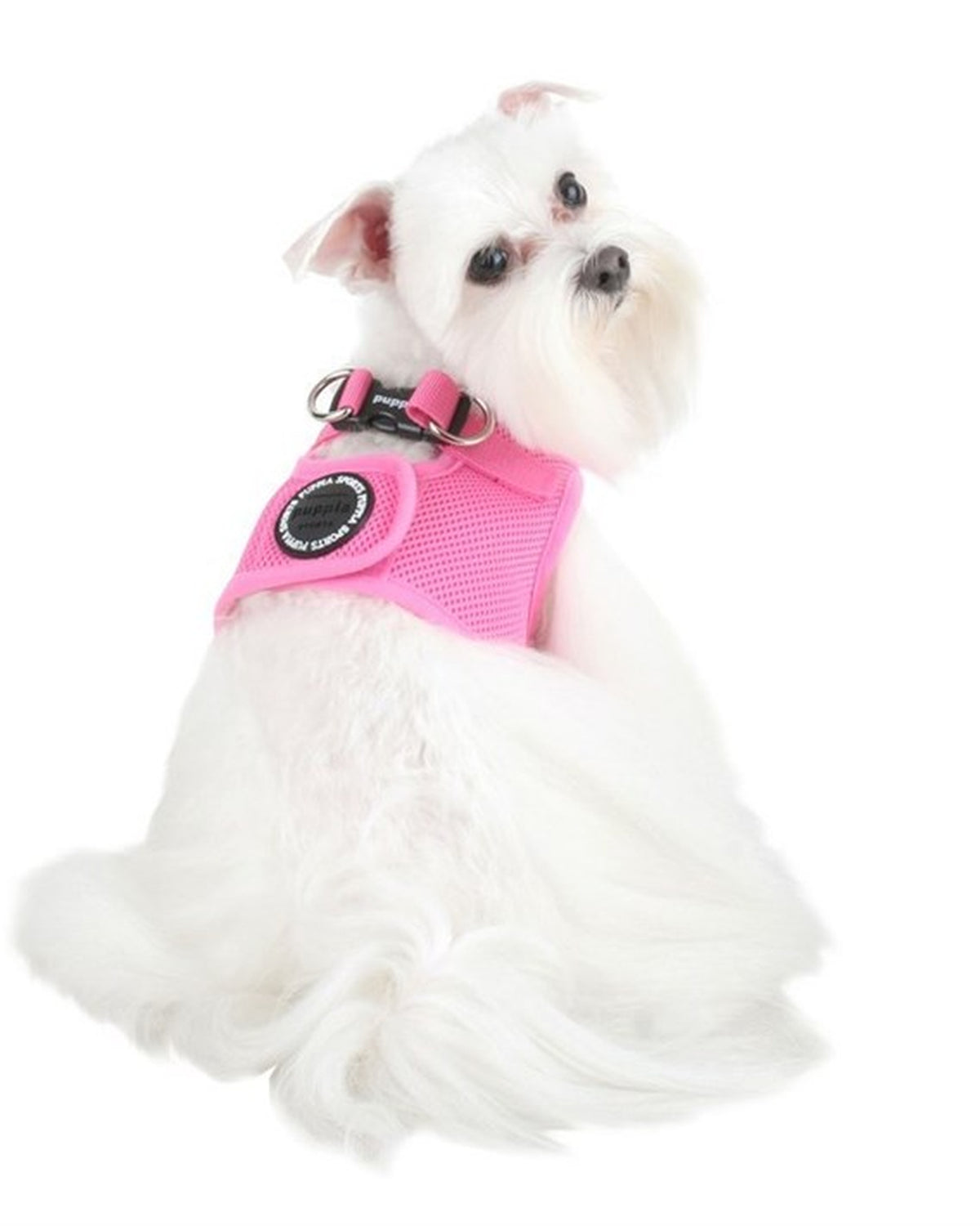 Hava Alan File Kumaşlı Yelek Tipi Köpek Göğüs Tasması Puppia Soft Vest Harness B Pembe