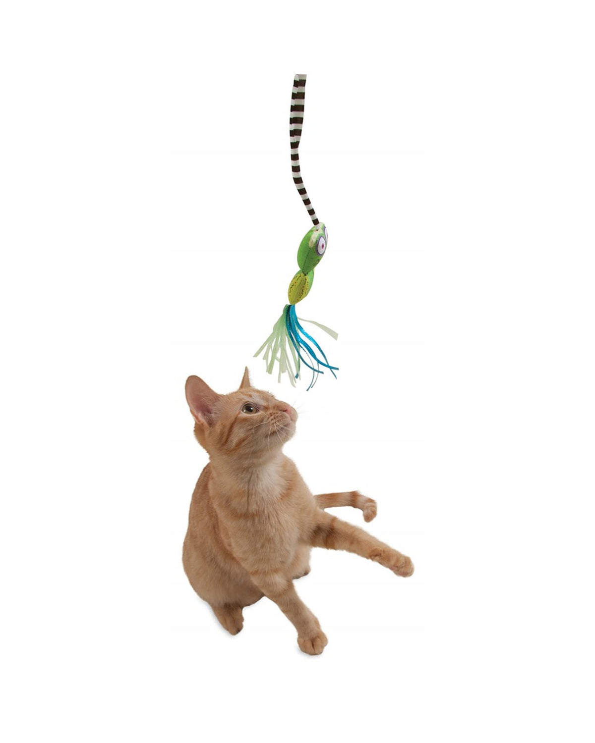 Organik Kedi Nanesi Dolgulu İribaş Figürlü Kurdeleli Kedi Oltası Fat Cat Tadpole
